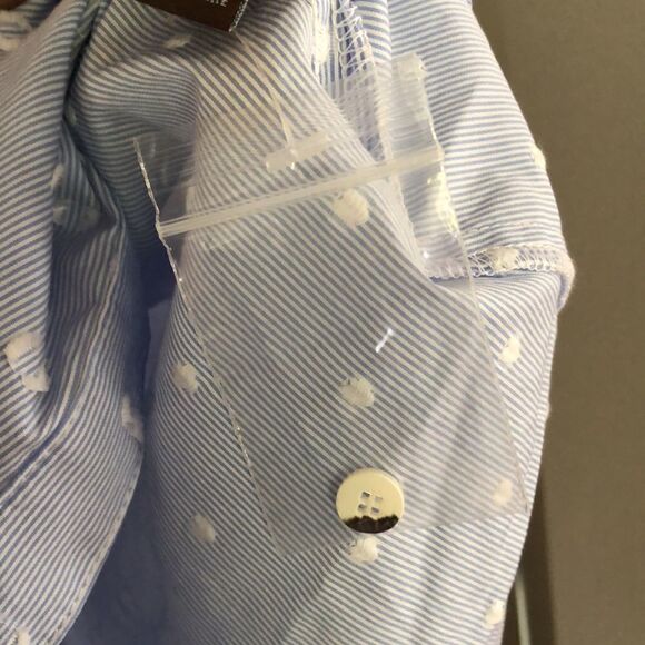NWOT J.McLauglin pinstripe button down shirt.S - Picture 4 of 6